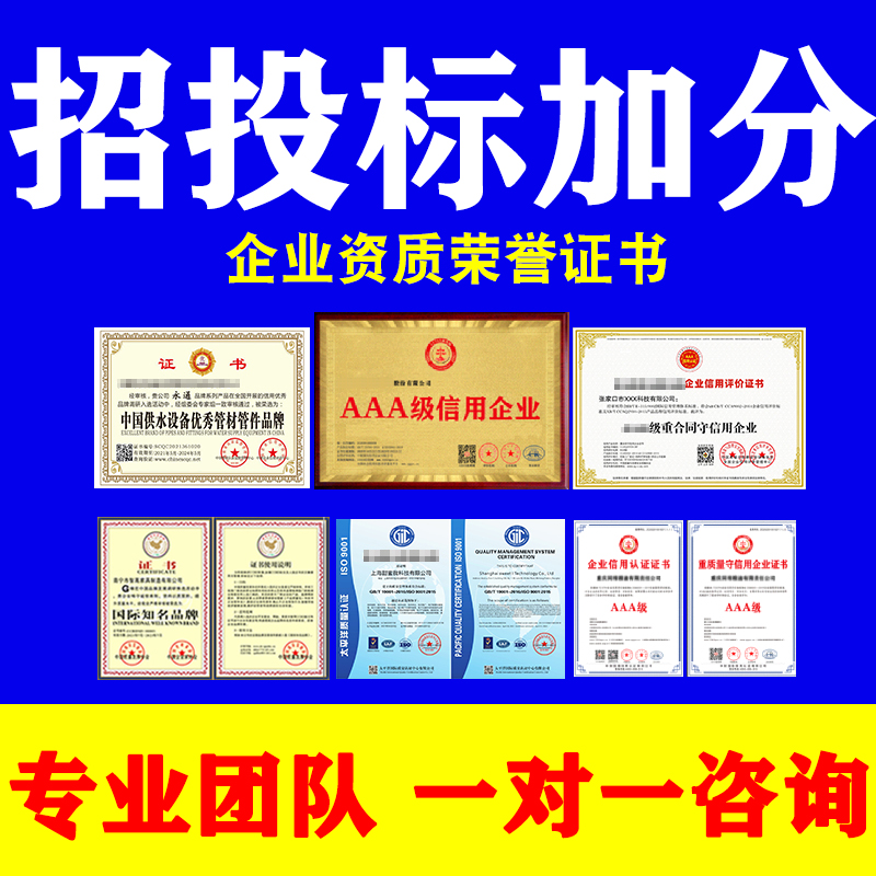 企业资质荣誉证书