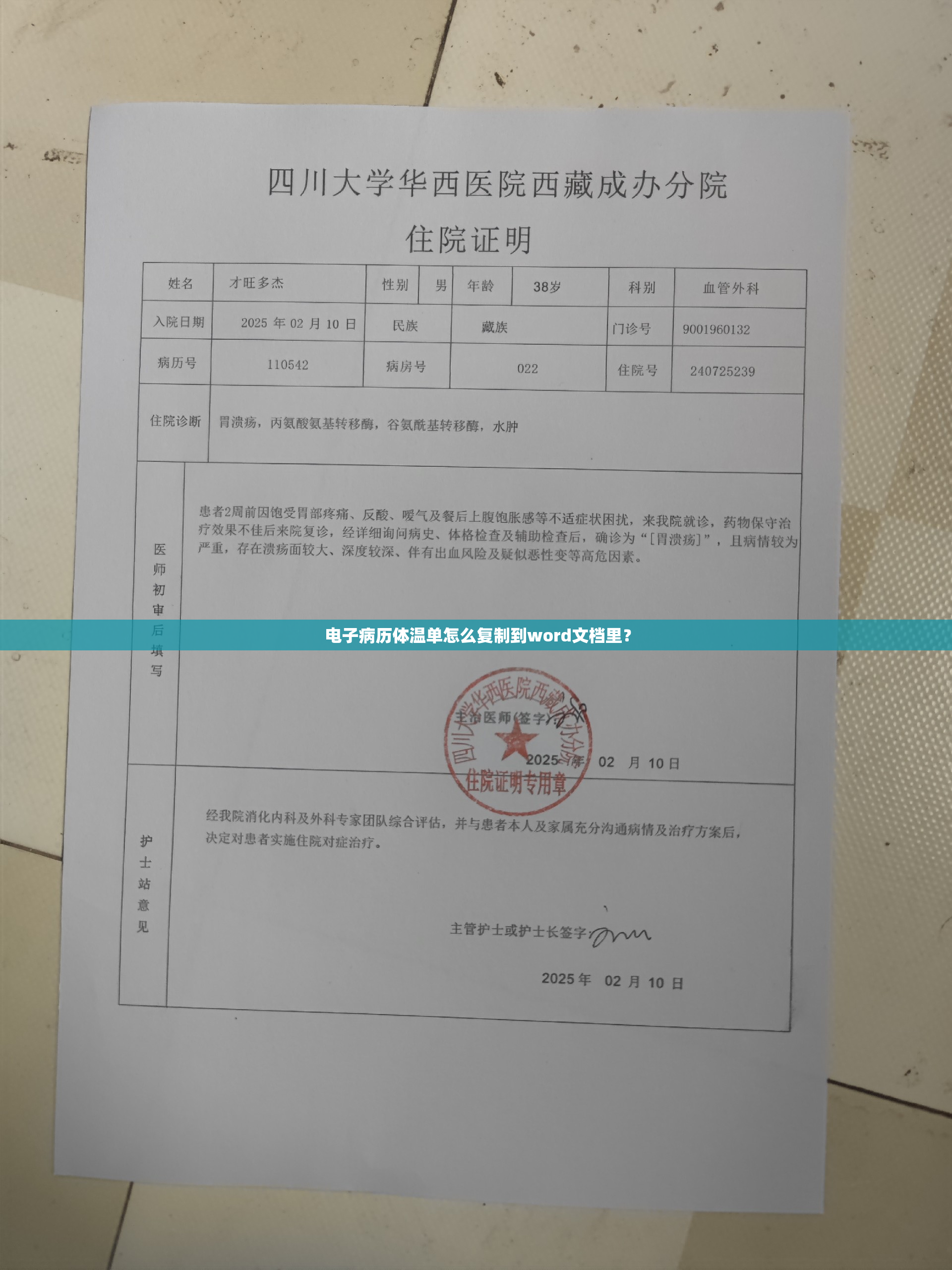  电子病历体温单怎么复制到word文档里？